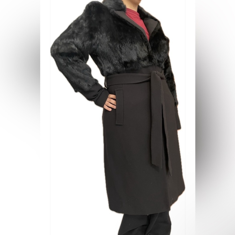 Rabbit fur Belted jacket